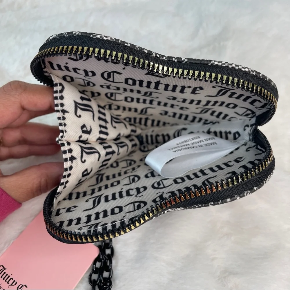 NEW‎ Juicy Couture Gothic Logo Wallet and Heart Coin Purse Set Black